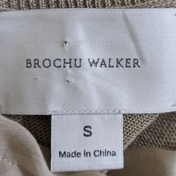 Brochu Walker RARE Layered Linen Tan Sleeveless Sweater Maxi Dress - size S - Picture 13 of 15